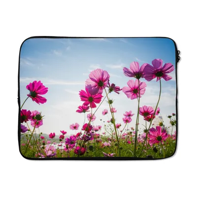 Produktbild von MuchoWow® Laptop Hülle 15 Zoll Blumen - Rosa - Cosmea Laptoptasche - Laptoptasche - Sleeve - Rundum-Schutz