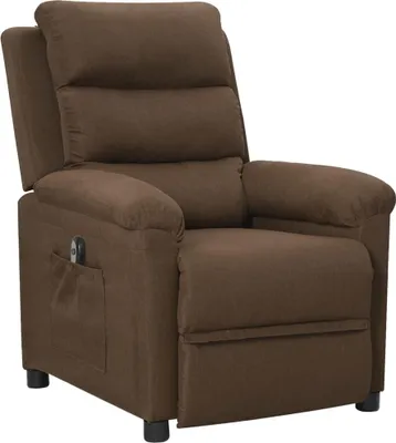Image de vidaXL Fauteuil relax électrique marron Tissu