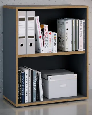 Produktbild von VCM Holzregal stehend | platzsparender Aktenschrank | Maße ca. H. 74 x B. 60 x T. 33 cm | Elegantes Regal | Büroregal – Salia 2fach B. 60 cm