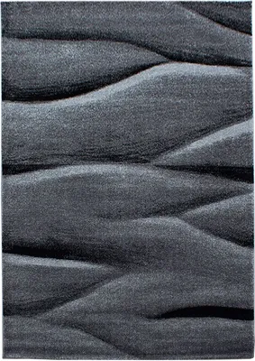 Produktbild von Kurzflor Teppich Luigi Läufer, Farbe: Schwarz, Größe:80x150 cm