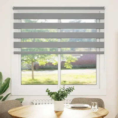 Produktbild von vidaXL Zebra-Rollo 120,9 x 175 cm, Stoffbreite 116,7 cm, grau