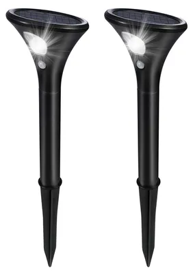 Solar-Gartenleuchten 2er-Set, IP65, Bewegungsmelder, 2 Modi, 61,85 cm