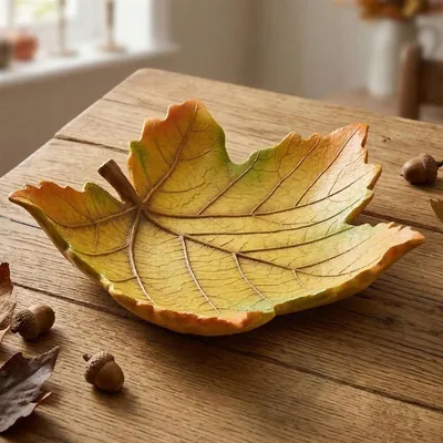 Produktbild von Dekoschale "Herbstblatt", wetterfest, Schale, Obstschale, Snackschale für Drinnen & Draussen
