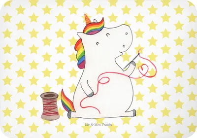 Produktbild von Mr. & Mrs. Panda magnet Einhorn Näherin - Weiß - Geschenk, Pinnwandmagnet, Stricken, Häkeln, Basteln, Einhörner, whiteboardmagnet, Nähen, Unicorn, Kühlschrankmagnet