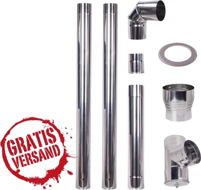 Produktbild von Komínová sada pro sporák na pelety z nerezové oceli AISI 304, 80 - 150 mm