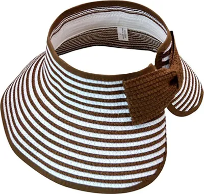 Obrázok produktu pre INF Slamený klobúk (jedna veľkosť) Hnedo/biely pruhovaný