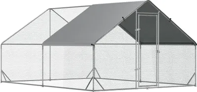 Produktbild von PawHut Hühnerstall Freilaufgehege XXL mit Schatten Dach Stahl 3 x 4 x 2 m