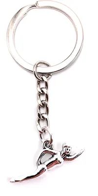 Produktbild von Onwomania Schlüsselanhänger Keychain Silber Metall Schwimmer Kraulen Wasser Sport