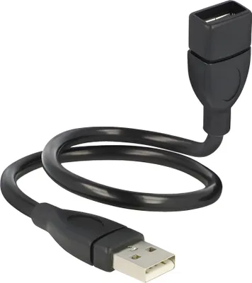 Produktbild von DELOCK USB Verl.A -> A St/Bu 0.35m ShapeCable sw