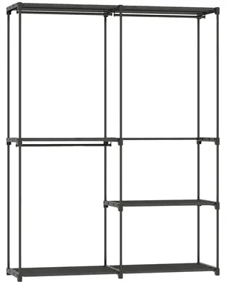 Image de Armoire, structure métallique, rangement multi-étagères, noire