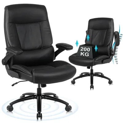 Zdjęcie produktu dla Krzesło biurowe - Ergonomiczne krzesło biurowe - Czarne krzesło biurowe - Krzesło biurowe dla wysokich osób