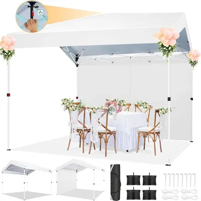 Obrázok produktu pre Pavilón, nepremokavá tkanina, nastaviteľná výška, biely, 3x3 m