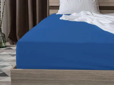 Produktbild von Jersey-Spannbettlaken blau 180x200