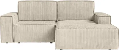 Produktbild von FEDVE Ecksofa KOKKO MINI mit Cordbezug mit Schlaffunktion, Beige