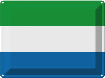 Produktbild von vianmo Blechschild 30x40 cm Sierra Leones Leone Flagge Abenteuer Reisen Fahne Wappen
