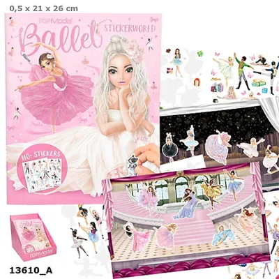 Zdjęcie produktu dla Depesche 13610 TOPModel Stickerworld Ballet - Stickerbuch mit 20 Hintergrundseiten zum Bekleben, inkl. 3 Doppelseiten Kleidungs- und Accessoire Aufklebern