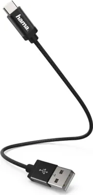 Produktbild von Lade-Sync-Kabel, USB Type-C, 0,2 m, schwarz