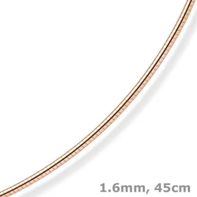 Produktbild von 1,6mm Halsreif Omegareif Omegakette rund, 585 Gold Rotgold, 50cm