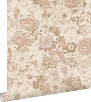 Zdjęcie produktu dla ESTAhome Tapeta zabytkowe kwiaty beżowymIstarego różu 53 cm x 10.05 m