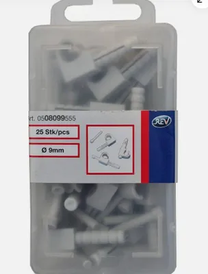 Produktbild von REV Kabelschellen, 25 Stück, Dübelschellen, 9-12 mm, weiß, 0508096555