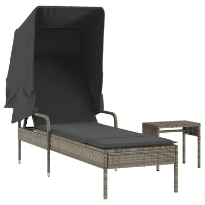 Zdjęcie produktu dla VidaXL 368199, Lounge, Obite siedzisko, Technorattan, Stal, Szary, 110 kg, 2000 mm