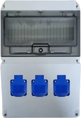 Produktbild von IP44 Stromverteiler Verteilerkasten Sicherungskasten 3x 230V IP44 _Ohne _Ohne_Ohne _40203505_Ohne Kabel