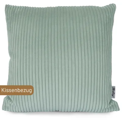 Produktbild von Herlag Kissenbezug ELLA 40 × 40 cm, Cord, Kissenhülle, flauschig, waschbar bis 40 °C, 100 , hergestellt in Europa, Salbei