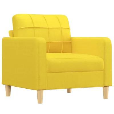 Zdjęcie produktu dla vidaXL Sofa fotel jasnożółty 60 cm tkanina