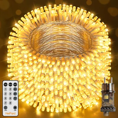 Lichtsnoer 100 m, 1000 LEDs warmweiß, Timer, Fernbedienung, IP44