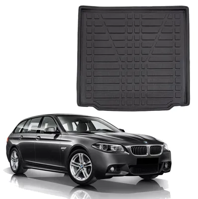 Produktbild von SCOUTT | Kofferraumwanne Laderaumwanne Kompatibel mit BMW 5 Series F11 SW 2010-2016, mit Hoher Rand, Kofferraum-Schutzmatte, Geriffelt, Aufrollbar, Schwarz