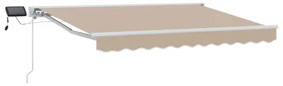 Image de Cadre de store manuel avec LEDs Beige et blanc 3,5 x 2,5 m