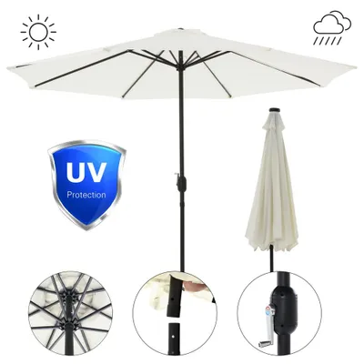 Immagine prodotto di Ombrellone da mercato Ø3m beige Illuminazione Ombrellone da spiaggia Ombrellone da giardino UV