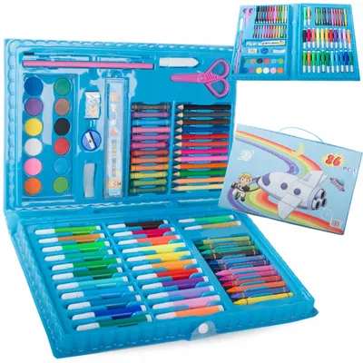 Produktbild von Künstlerset Malstifte Malkoffer Buntstifte Farbstifte Set 86-tlg, Größe:UNIVERSAL, Farbe:mehrfarbig