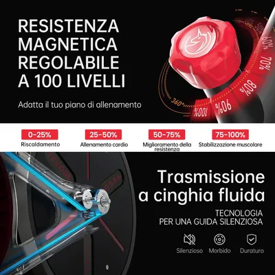 Immagine prodotto di YESOUL G1M Plus – cyclette smart da casa, resistenza magnetica silenziosa, seduta comoda, bici fitness con schermo 21,5" FHD