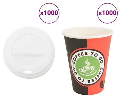 Image de Gobelets en carton avec couvercles 1000 pcs. 4oz 100ml
