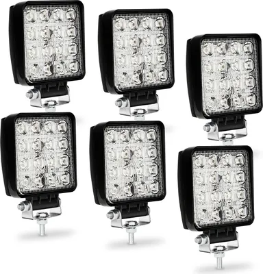 Produktbild von 6X Led 48W Arbeitslicht Arbeitsscheinwerfer Fluter Led Offroad Flutlicht Spotlight Reflektor Scheinwerfer Arbeitsscheinwerfer 4320 LM Schwarz Aluminium