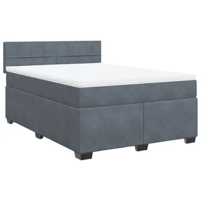 Produktbild von vidaXL Boxspringbett mit Matratze Dunkelgrau 140x190 cm Samt