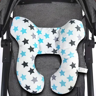 Produktbild von Baby Reisekissen Nackenkissen für Kindersitz & Kinderwagen Ergonomisches Kopfkissen für Neugeborene 360 Grad Kopfstütze Grau