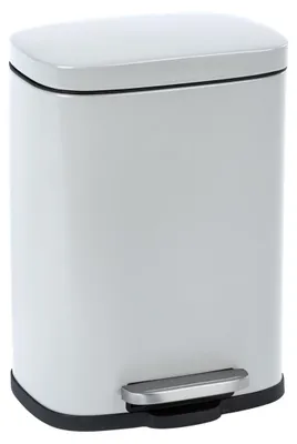 Immagine prodotto di WENKO Cestino a pedale LENO Coperchio con chiusura morbida da 5 litri Bianco Bagno WC ospiti
