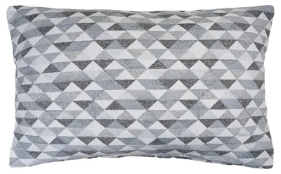 Produktbild von Kissenhülle - 60 x 40 cm - Hellgrau - Anthrazit - mit Reißverschluss - Dreiecksmuster