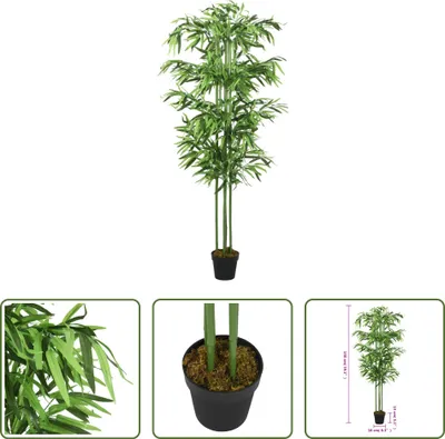 Obrázok produktu pre The Living Store Bambusový strom umelý 576 listov 150 cm zelený