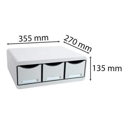 Productafbeelding van Exacompta Archiveringssysteem Toolbox met 3 laden, lichtgrijs, model 318740D