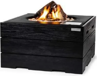 Produktbild von Happy Cocooning Mania Black Teak Feuertisch Quadratisch Inkl. 5 kg Lavasteine