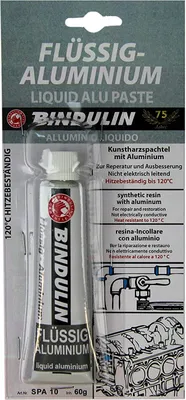 Produktbild von Flüssig Aluminium 60g - gebrauchsfertige Reparaturmasse aus Kunstharzspachtel mit Aluminium - geeignet für Auto KFZ Wassersport Marine Alu-Felgen Yacht Modellbau inkl. Microfasertuch von E-Com24