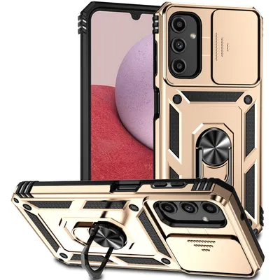 Obrázek produktu pro Pouzdro pro Samsung Galaxy A14 5G dvouvrstvé pouzdro s posuvným krytem kamery a prstencovým stojánkem Zlato