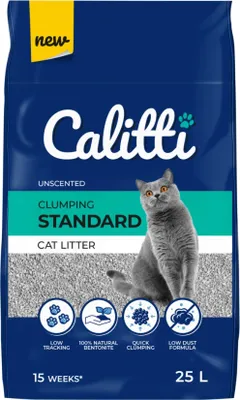Produktbild von Calitti Standard Unscented - unparfümiertes Bentonit-Katzenstreu 25L