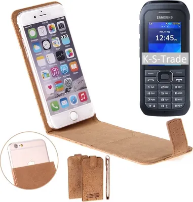 Produktbild von K-S-Trade Handy Hülle kompatibel mit Samsung Xcover 550 Kork-Hülle Flipstyle Case Schutz Hülle Kork Case Hülle Flip cover Klapphülle Tasche,