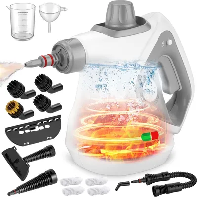Produktbild von Dampfreiniger, Handheld -Dampfreiniger, für mehrere Oberflächen, mit 15 Zubehörteilen, für Böden, Fliesen, Fugen, Küche, Bad, Couch & Auto
