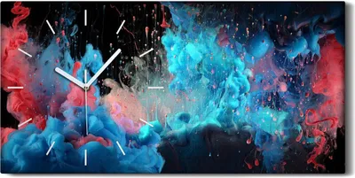 Produktbild von Leinwand Wanduhr Wandkunst Uhr Geräuschlos 60x30 Malerei Abstrakte Kunst - weiße Hände