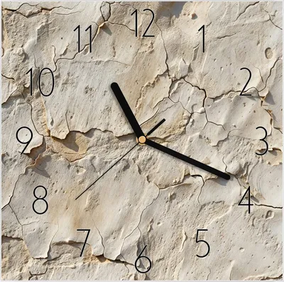Produktbild von Wanduhr aus Glas mit Motiv Abgeplatzte Farbe- 30 x 30 cm - inkl. Aufhängesystem